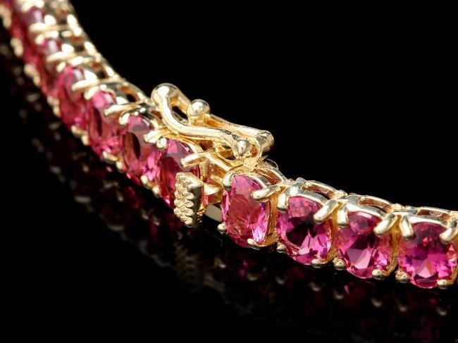 14k Gold 40ct Tourmaline 1ct Diamond Necklace