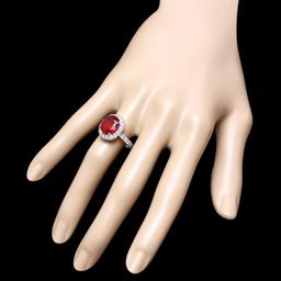 14k White Gold 5.00ct Ruby 1.40ct Diamond Ring