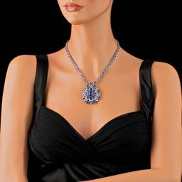 14k Gold 52ct Tanzanite 4.50ct Diamond Necklace