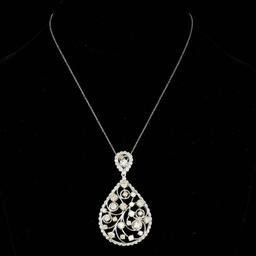 14k White Gold 6.85ct Diamond Pendant