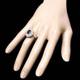 14k Gold 1.80ct Sapphire 1.50ct Diamond Ring