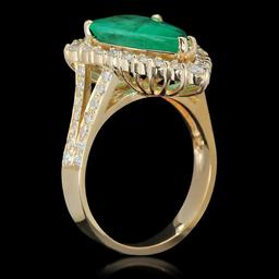 14K Gold 3.82 Emerald 1.05 Diamond Ring