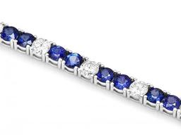 18k Gold 6ct Sapphire 2.70ct Diamond Bracelet