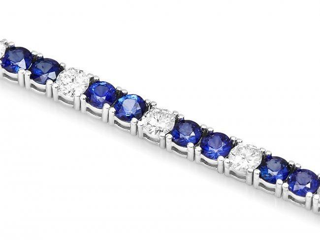 18k Gold 6ct Sapphire 2.70ct Diamond Bracelet