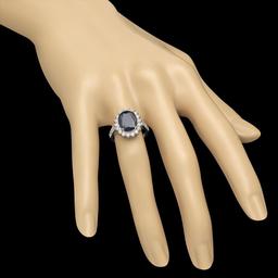 14K Gold 3.83ct Sapphire 0.78ct Diamond Ring