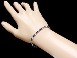 18k Gold 6ct Sapphire 2.70ct Diamond Bracelet