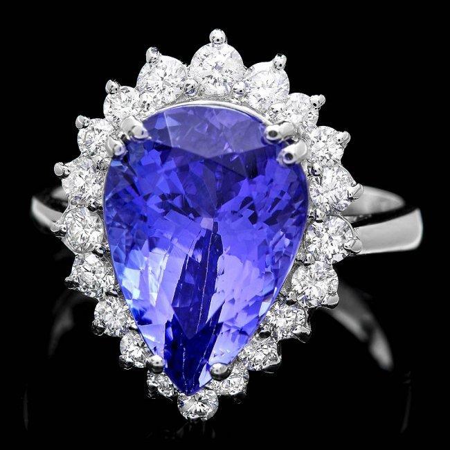 18k Gold 6.00ct Tanzanite 0.80ct Diamond Ring