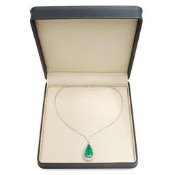18K Gold 12.58ct Emerald 7.70ct Diamond Necklace