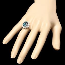 14k White Gold 4.00ct Topaz 0.70ct Diamond Ring