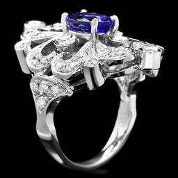 14k Gold 2.00ct Tanzanite 1.20ct Diamond Ring