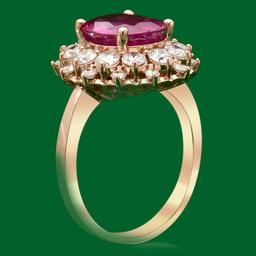 14k Gold 4.05ct Ruby 1.60ct Diamond Ring