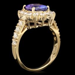 14k Gold 2.70ct Tanzanite 0.90ct Diamond Ring