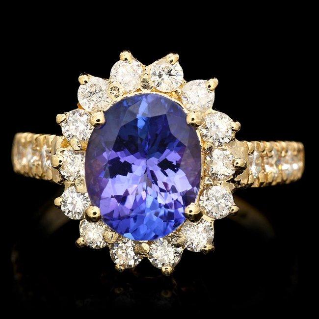 14k Gold 2.70ct Tanzanite 0.90ct Diamond Ring