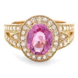 14k Gold 2.4ct Tourmaline .75ct Diamond Ring