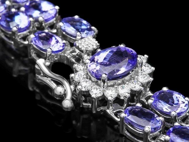 14k 22.35ct Tanzanite 0.45ct Diamond Bracelet