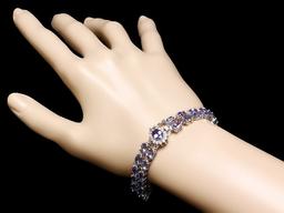 14k 22.35ct Tanzanite 0.45ct Diamond Bracelet