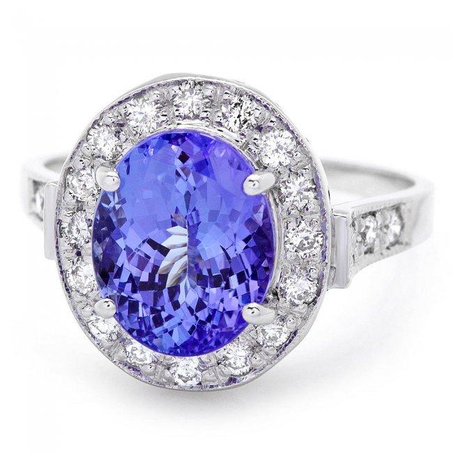 14k Gold 4.00ct Tanzanite 0.50ct Diamond Ring