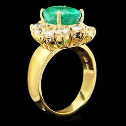 14k Gold 4.00ct Emerald 1.80ct Diamond Ring