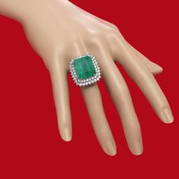 14K Gold 19.12 Emerald 2.75 Diamond Ring