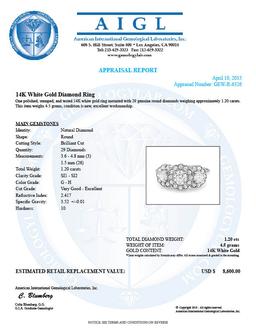 14k White Gold 1.2ct Diamond Ring