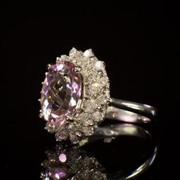 14K Gold 3.84ct Morganite 1.50ct Diamond Ring