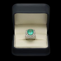 14K Gold 8.93ct Emerald 2.31ct Diamond Ring