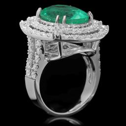 14K Gold 8.93ct Emerald 2.31ct Diamond Ring