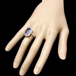 18k Gold 7.00ct Tanzanite 1.10ct Diamond Ring