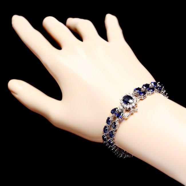 14k Gold 26ct Sapphire 0.60ct Diamond Bracelet