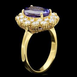 14k Gold 3.69ct Tanzanite 1.35ct Diamond Ring