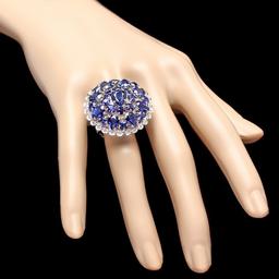 14k Gold 7.50ct Sapphire 0.75ct Diamond Ring