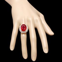 14k Yellow Gold 18.00ct Ruby 2.40ct Diamond Ring