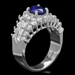 14k Gold 1.00ct Sapphire 1.55ct Diamond Ring