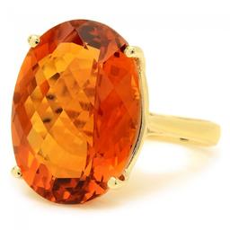 14k Yellow Gold 22.00ct Citrine Ring