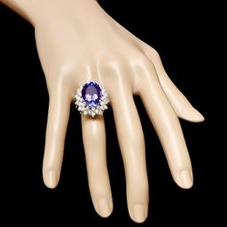 14k Gold 12.50ct Tanzanite 2.50ct Diamond Ring