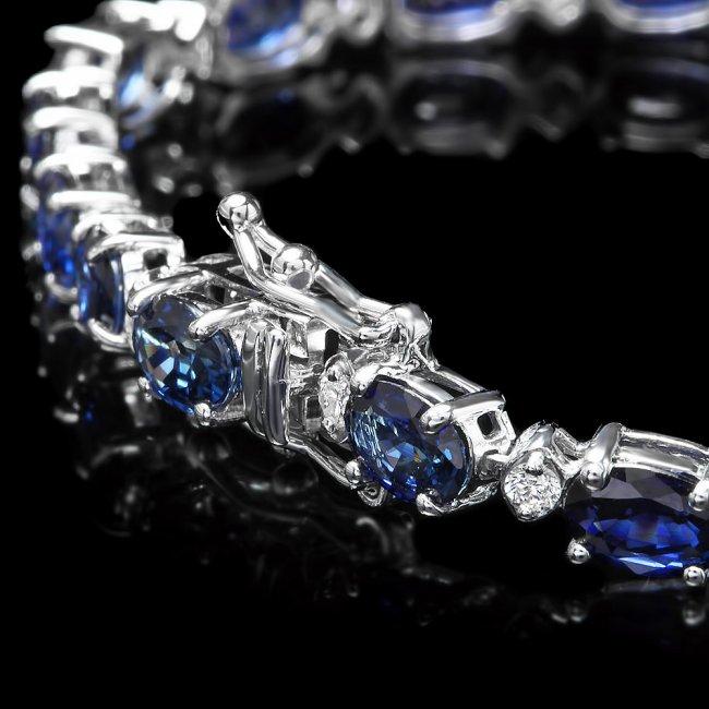 14k Gold 13.00ct Sapphire 0.75ct Diamond Bracelet