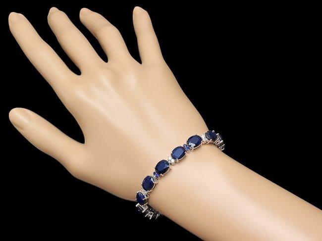 14k Gold 36ct Sapphire .70ct Diamond Bracelet