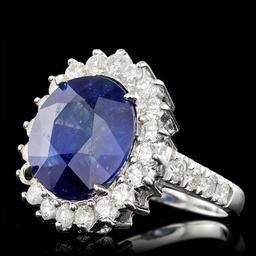 14k Gold 9.50ct Sapphire 1.35ct Diamond Ring