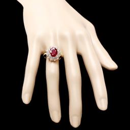 14k Yellow Gold 1.50ct Ruby 1.50ct Diamond Ring