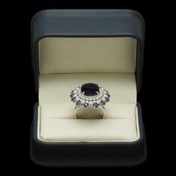 14K Gold 9.97ct Sapphire 2.31ct Diamond Ring