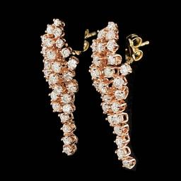 14k Rose Gold 3.00ct Diamond Earrings