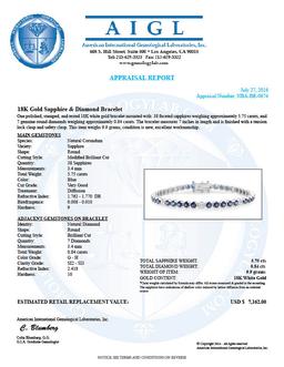 18K Gold 5.75ct Sapphire 0.84cts Diamond Bracelet