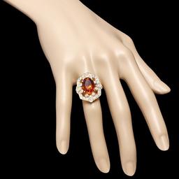 14k Gold 5.50ct Citrine 1.25ct Diamond Ring