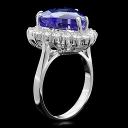 18k Gold 10.00ct Tanzanite 1.10ct Diamond Ring