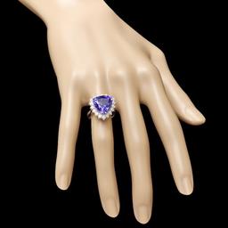 18k Gold 10.00ct Tanzanite 1.10ct Diamond Ring