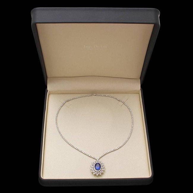 18k 6.20ct Tanzanite 10.75ct Diamond Necklace