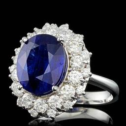 14k Gold 7.00ct Sapphire 1.75ct Diamond Ring