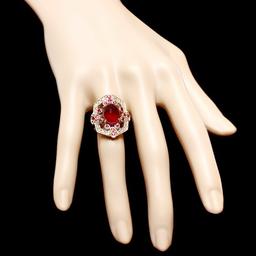 14k Yellow Gold 7.8ct Ruby 0.50ct Diamond Ring