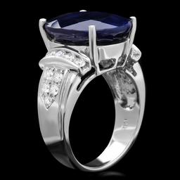 14k Gold 13.50ct Sapphire 0.75ct Diamond Ring