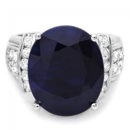 14k Gold 13.50ct Sapphire 0.75ct Diamond Ring